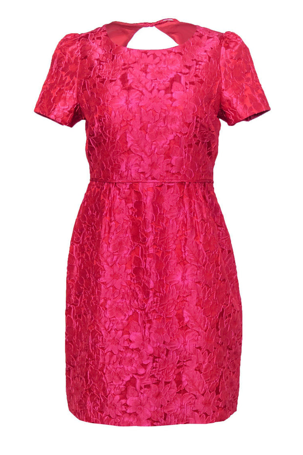 Current Boutique-J.Crew Collection - Two-Tone Pink Floral Textured A-Line Dress Sz 6