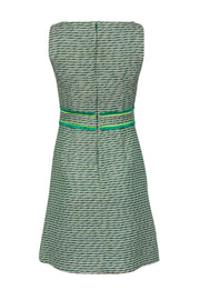 Current Boutique-J.Crew - Green Woven Tweed A-Line Dress w/ Fringe Sz 0