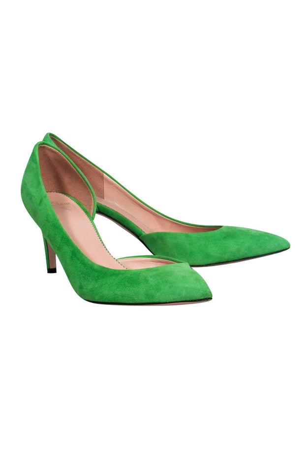 Current Boutique-J.Crew - Kelly Green Suede Pointed Toe Pumps Sz 9