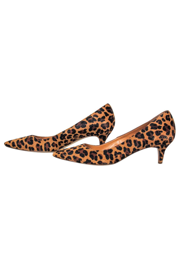 Current Boutique-J.Crew - Leopard Print Calf Hair Pointed Toe Pumps Sz 7.5