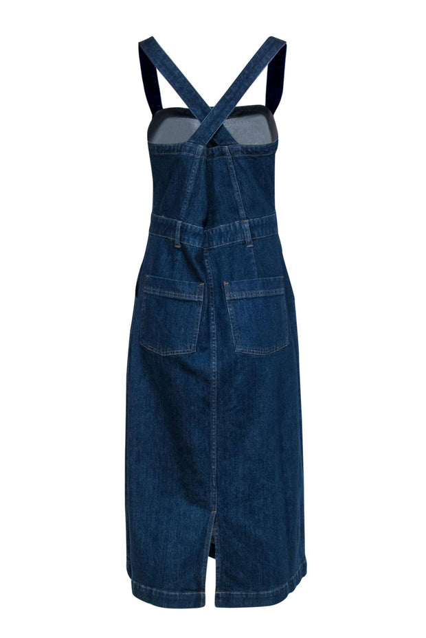 Current Boutique-J.Crew - Medium Wash Sleeveless Overall-Style Midi Dress Sz 12