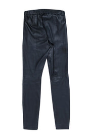 Current Boutique-J.Crew - Midnight Blue Straight Leg Pull-On Leather Pants Sz 12