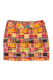 Current Boutique-J.Crew - Multicolored Patchwork Print Cotton Miniskirt Sz 8