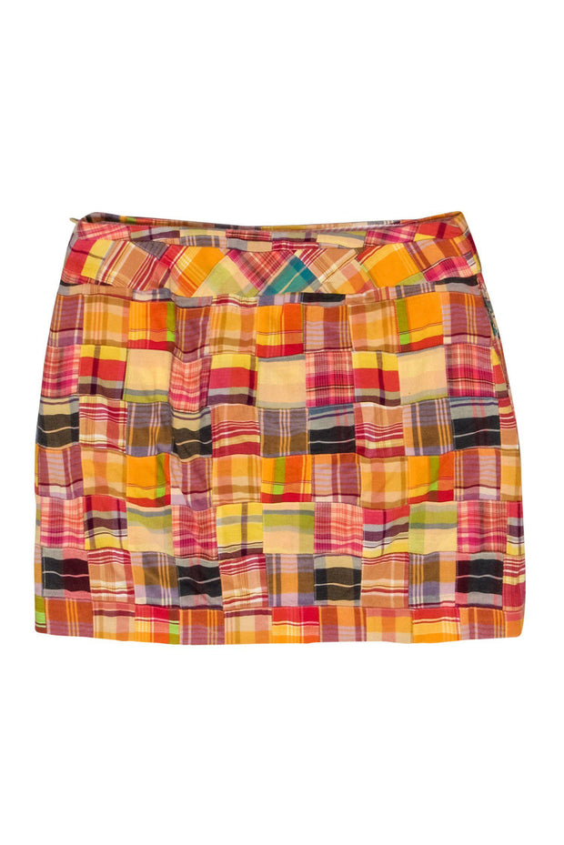 Current Boutique-J.Crew - Multicolored Patchwork Print Cotton Miniskirt Sz 8