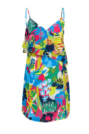 Current Boutique-J.Crew - Multicolored Printed Ruffle Sleeveless Shift Dress Sz 0