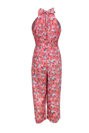Current Boutique-J.Crew - Pink Floral Print Wide Leg Cotton Jumpsuit Sz 8