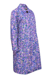 Current Boutique-J.Crew - Purple & Pink Floral Print Trench Coat Sz XS