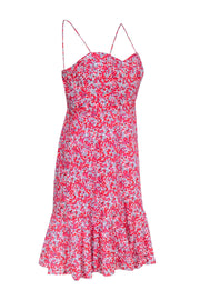 Current Boutique-J.Crew - Red, White & Pink Floral Print Cotton Dress Sz 10