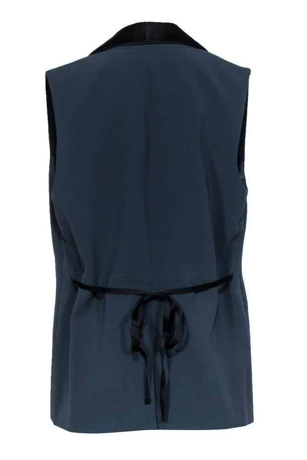 Current Boutique-J.Crew - Slate Blue Tuxedo-Style Vest w/ Black Lapels Sz 8