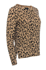 Current Boutique-J.Crew - Tan Leopard Print Cashmere Sweater Sz S