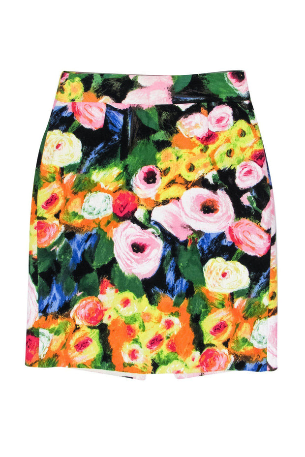 Current Boutique-J.Crew - Watercolor Print Pencil Skirt Sz 0