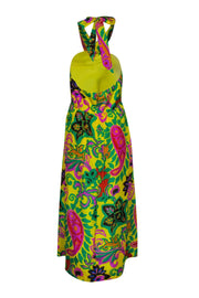 Current Boutique-J.Crew - Yellow & Multicolored Printed Silk Midi Dress Sz 10