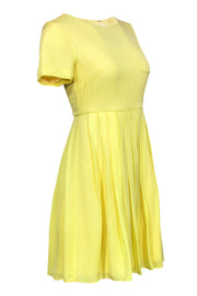 Current Boutique-J.Crew - Yellow Short Sleeve Pleated A-Line Dress Sz 0