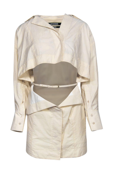 Current Boutique-Jacquemus - Cream Blazer & Miniskirt Cutout Dress Sz 4