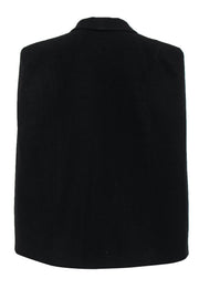 Current Boutique-James Jeans - Black Blazer-Style Shawl Lapel Cape Sz M
