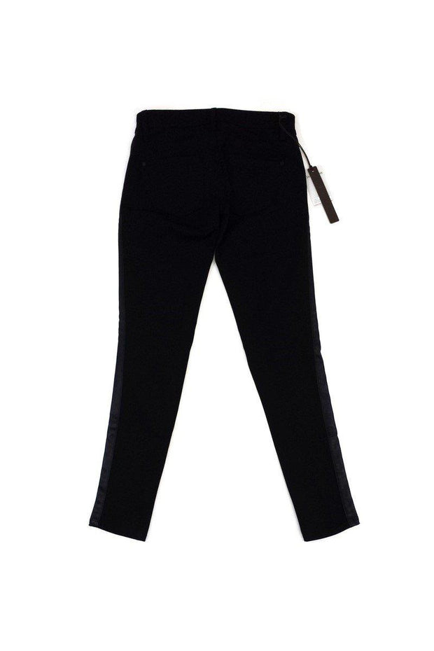 Current Boutique-James Jeans - Black Leather Accent Skinny Pants Sz 25