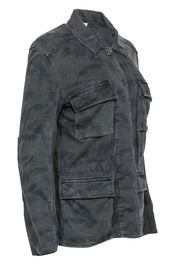 Current Boutique-James Perse - Black Camouflage Print Button-Up Jacket Sz L