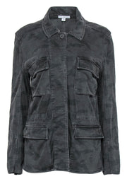 Current Boutique-James Perse - Black Camouflage Print Button-Up Jacket Sz L