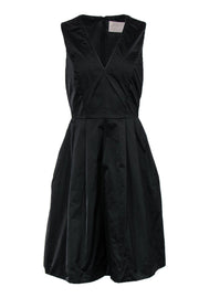 Current Boutique-Jason Wu - Black A-Line Plunge Neckline Dress Sz 8