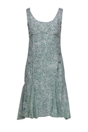 Current Boutique-Jason Wu - Green & White Spotted Silk Sleeveless Dress Sz 2