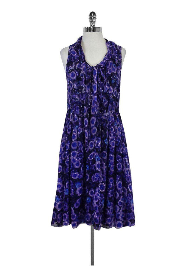 Current Boutique-Jason Wu - Purple Printed Sleeveless Dress Sz L