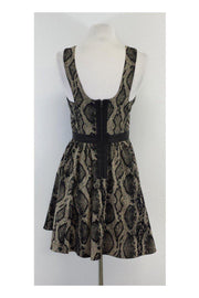 Current Boutique-Jay Godfrey - Black & Tan Snakeskin Print Sleeveless Dress Sz 2