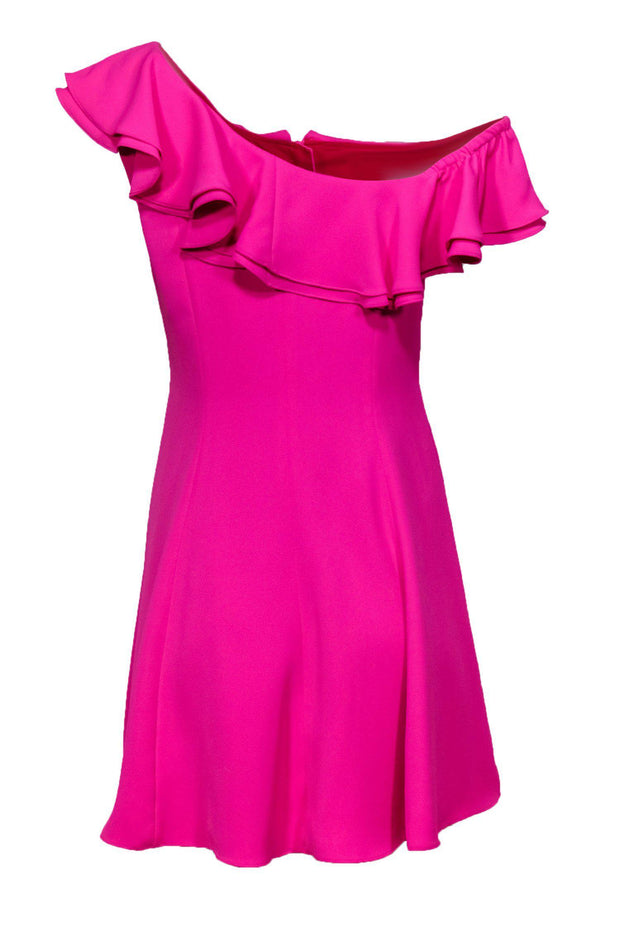 Current Boutique-Jay Godfrey - Bright Pink Ruffle Sleeve Shift Dress Sz 4