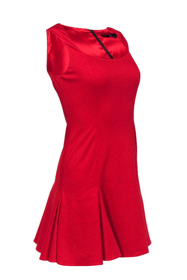 Current Boutique-Jay Godfrey - Red Square Neck Mini Dress Sz 6