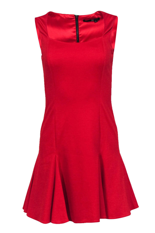 Current Boutique-Jay Godfrey - Red Square Neck Mini Dress Sz 6