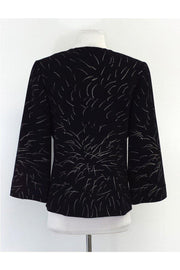 Current Boutique-Jean Muir - Black & Silver Wisp Print Jacket Sz 10