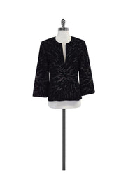 Current Boutique-Jean Muir - Black & Silver Wisp Print Jacket Sz 10