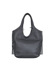 Current Boutique-Jennifer Haley – Dark Grey Fringe Leather Shoulder Bag