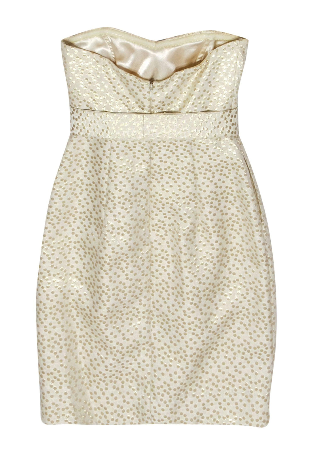 Jenny Yoo Ivory and Gold Polk on sale Dot Dress