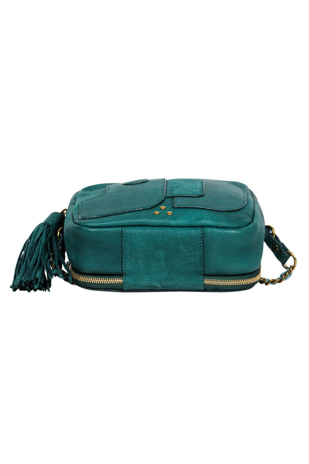 Current Boutique-Jerome Dreyfuss - Emerald Green Leather "Pascal" Mini Crossbody