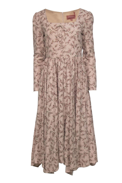 Current Boutique-Jessakae – Lace Up Pink Floral Maxi Dress Sz S