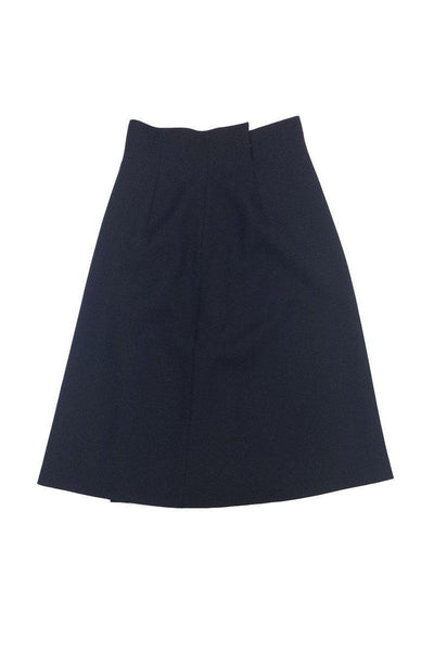 Current Boutique-Jil Sander - Black Wool Blend A-Line Skirt Sz 4