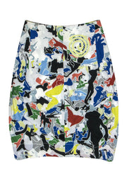 Current Boutique-Jil Sander - Multicolor Abstract Printed Cotton Skirt Sz 2
