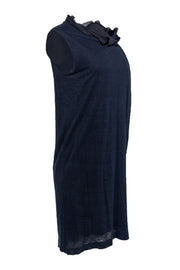 Current Boutique-Jil Sander - Navy Drape Neck Shift Dress Sz 2