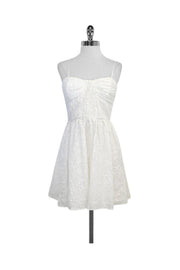 Current Boutique-Jill Stuart - White Floral Sequin Sleeveless Dress Sz 4