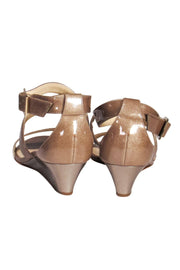 Current Boutique-Jimmy Choo - Beige Chiara Wedge Sandals Sz 6.5