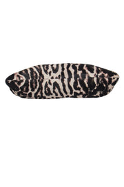 Current Boutique-Jimmy Choo - Beige & Dark Brown Leopard Print Calf Hair Clutch
