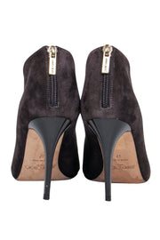 Current Boutique-Jimmy Choo - Brown Suede Low Cut Stiletto Ankle Booties Sz 7