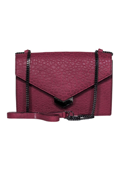 Current Boutique-Jimmy Choo - Burgundy Textured Leather Chain Crossbody