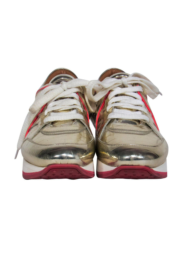 Jimmy Choo Sneakers Silvery Beige Leather ref.433460 - Joli Closet