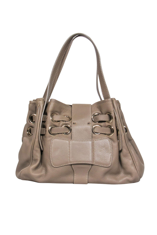 Current Boutique-Jimmy Choo - Taupe Leather "Ramona" Shoulder Satchel