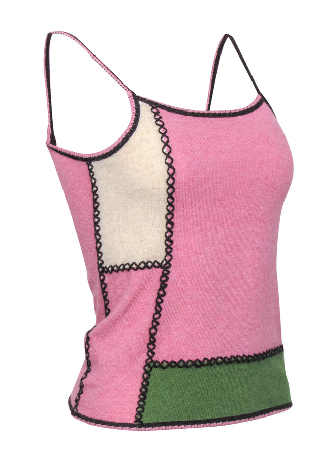 Current Boutique-John Galliano - Vintage Pink Patchwork Wool Blend Camisole Sz S