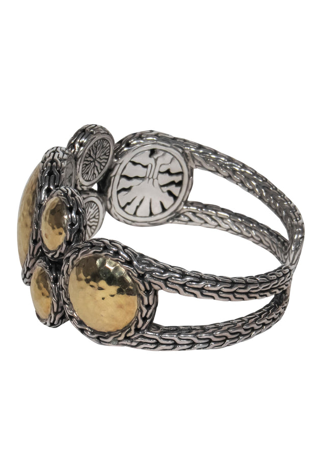 Current Boutique-John Hardy - Sterling Silver & 22K Gold Braided Statement Cuff Bracelet