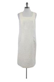 Current Boutique-John Meyer - White Brocade Sleeveless Dress Sz 10