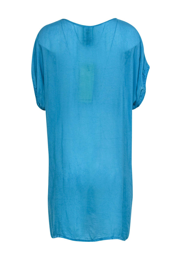 Current Boutique-Johnny Was - Deep Teal Tunic Dress w/ Butterfly Embroidery Sz 1X