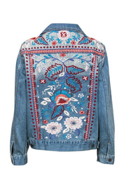 Current Boutique-Johnny Was - Denim Jacket w/ Floral Embroidery Sz L